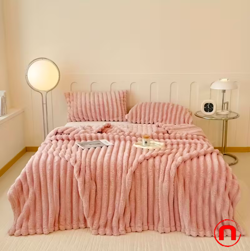 Luxury Faux Rabbit Fur Blanket Gdan Rhinoceros