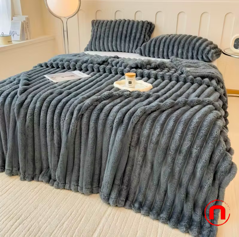 Luxury Faux Rabbit Fur Blanket Gdan Rhinoceros