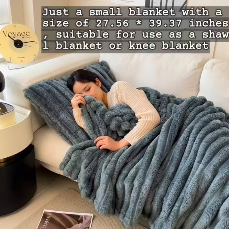 Luxury Faux Rabbit Fur Blanket Gdan Rhinoceros