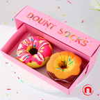2 pares de calcetines de regalo con diseño de donut