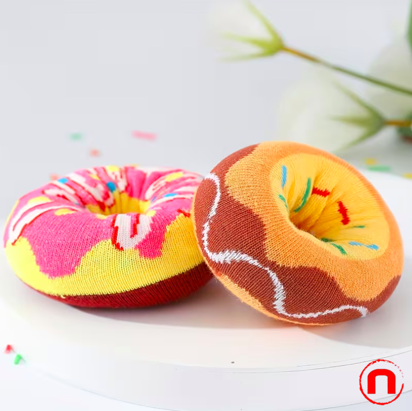 2 pares de calcetines de regalo con diseño de donut
