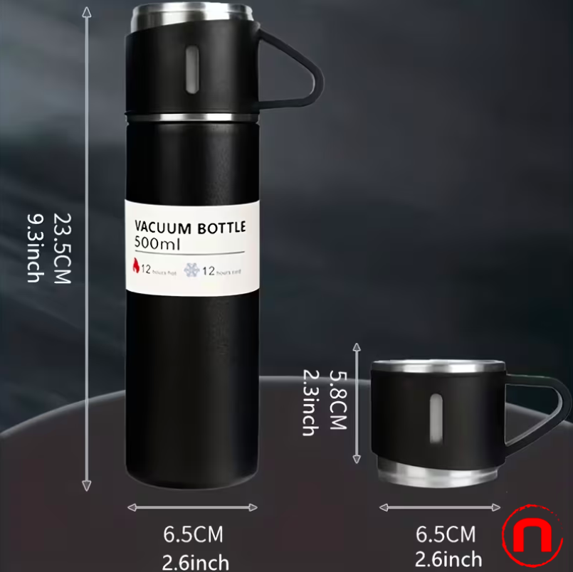 4-Piece Gift Set: Stainless Steel Insulated Water Bottle and Tumblers
