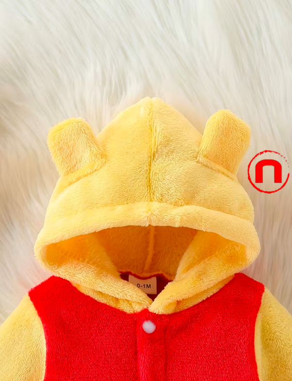Mono de invierno cálido con capucha de peluche para bebés niños y niñas