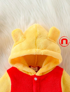 Mono de invierno cálido con capucha de peluche para bebés niños y niñas