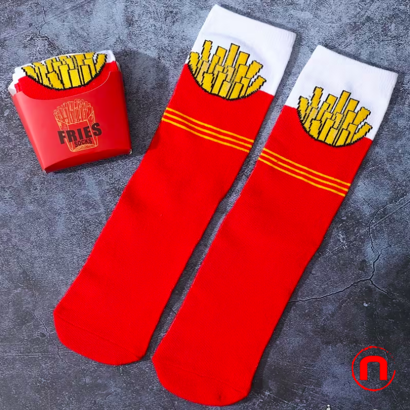 1 Pair of Funny French Fries Socks