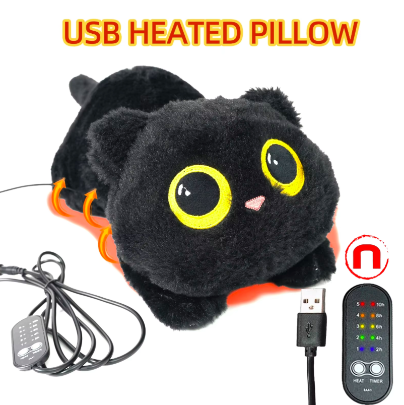Almohadilla térmica para gato, con diseño de gato