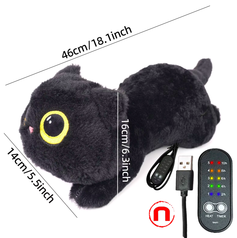 Almohadilla térmica para gato, con diseño de gato