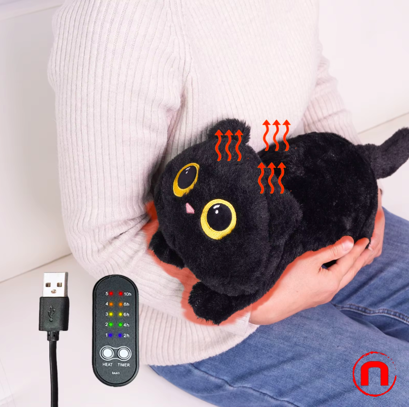 Almohadilla térmica para gato, con diseño de gato