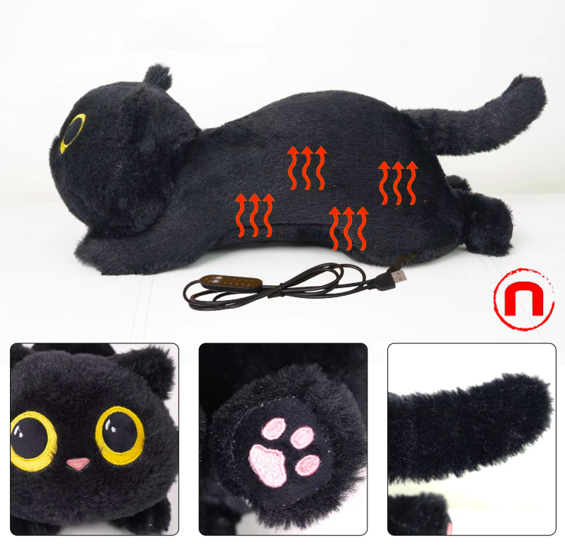 Almohadilla térmica para gato, con diseño de gato