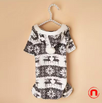 Christmas Reindeer Costume for Small Pets, One-Piece Plush Pajamas