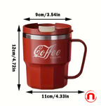 Taza de Café de Acero Inoxidable de Doble Aislamiento con Tapa