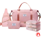 Juego de bolsas de viaje HengAi X de 4 piezas con compartimento para zapatos