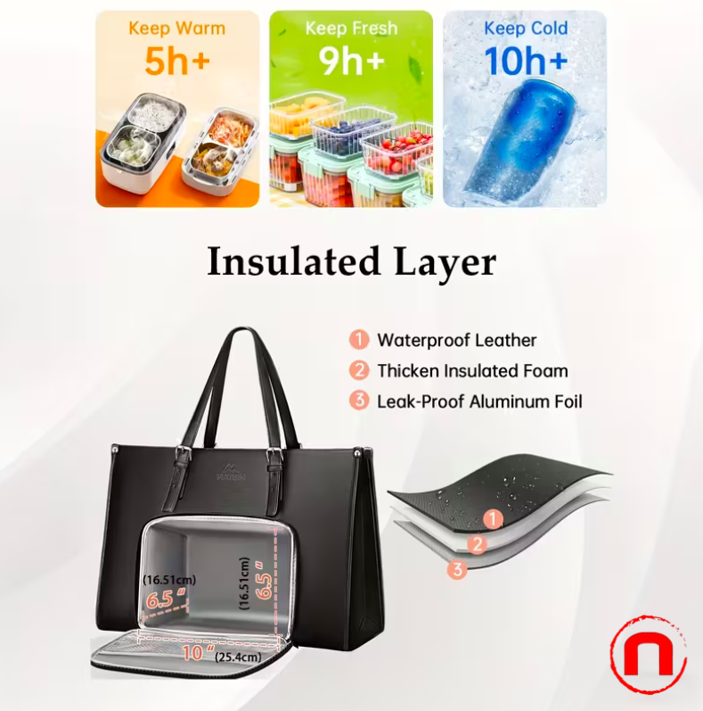 Bolso para portátil de mujer, bolso de mano para ordenador de 15,6 pulgadas
