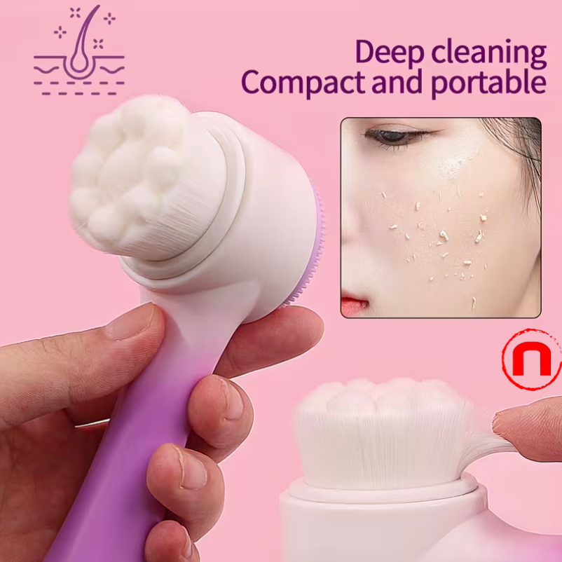 Double-Sided Manual Facial Brush Set and Headband