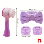 Double-Sided Manual Facial Brush Set and Headband