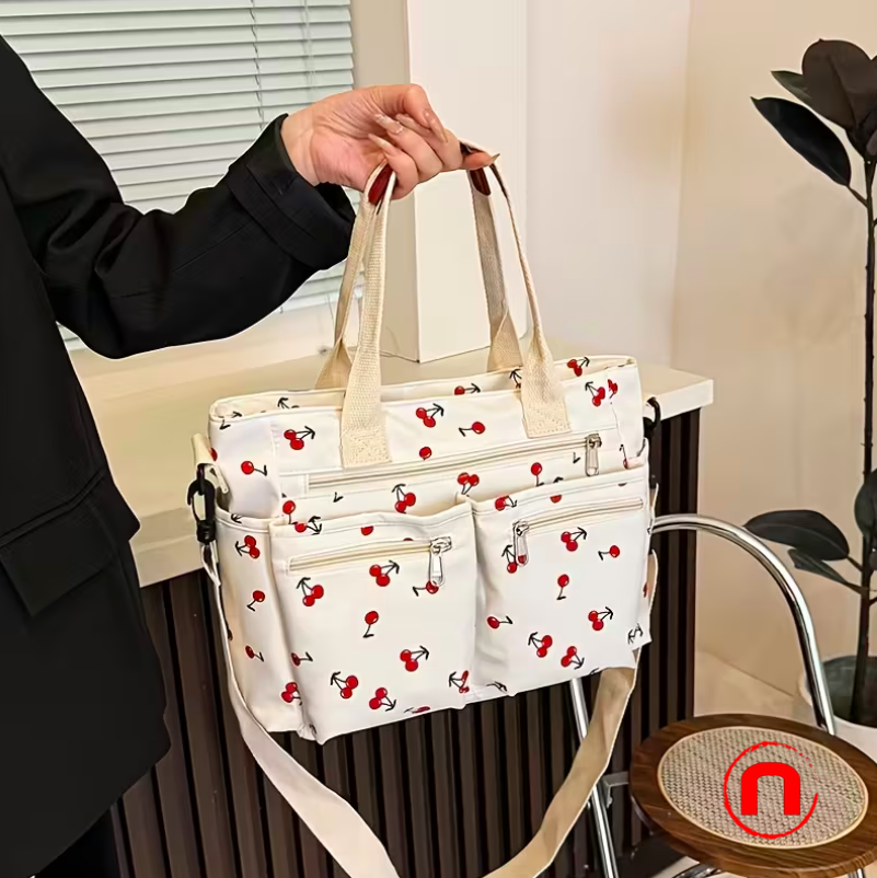 Cherry print shoulder bag