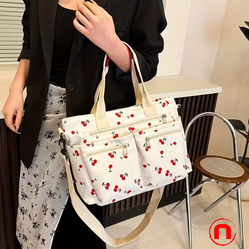 Cherry print shoulder bag