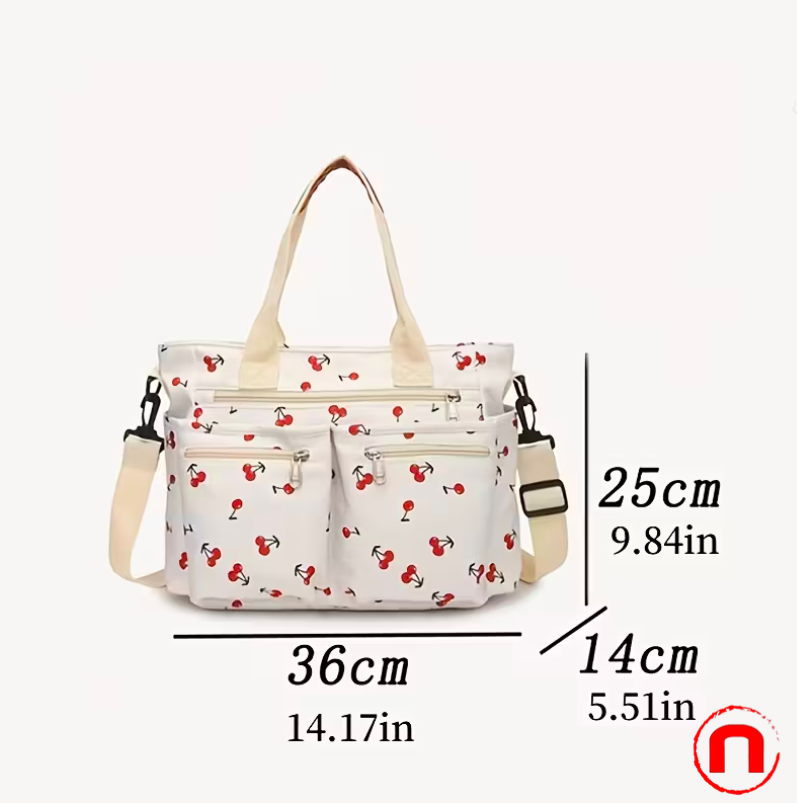 Cherry print shoulder bag