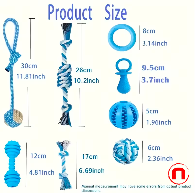 Set of 5 dog chew toys