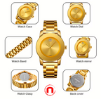 Elegant women's quartz watch with round dial