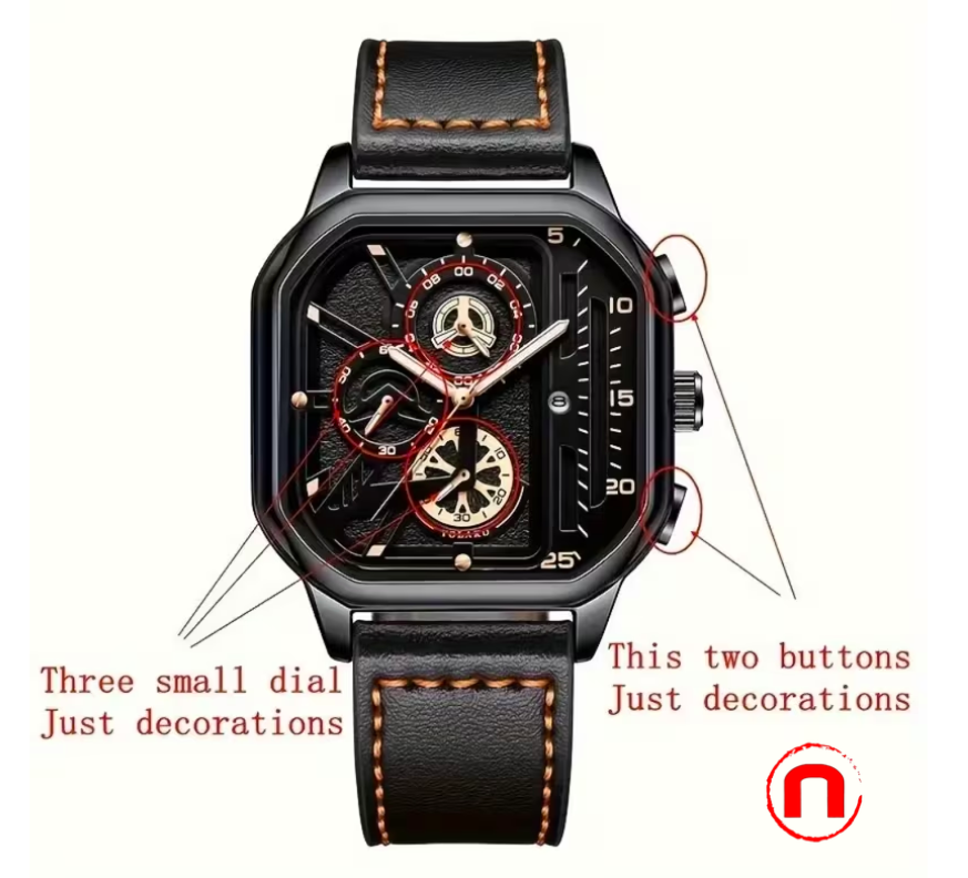 1 reloj de pulsera deportivo antiguo de piel sintética.