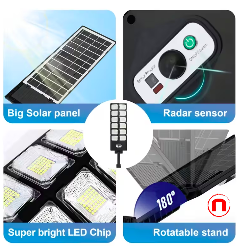 Farola solar exterior súper brillante
