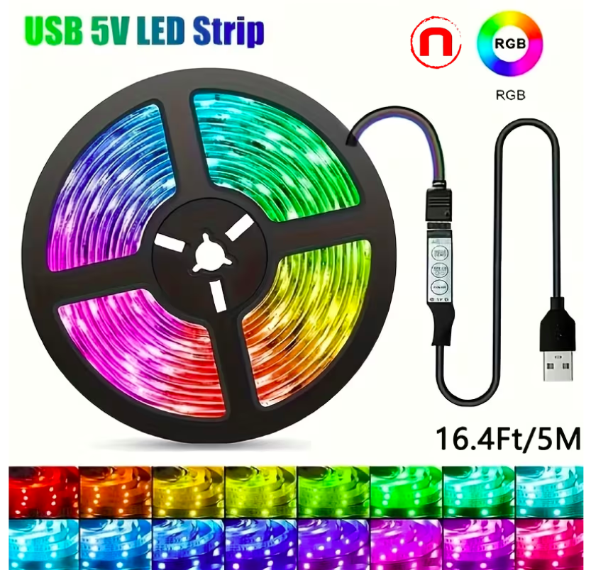 RGB USB Multi-Control LED Light Strips with Dynamic Color Synchronization