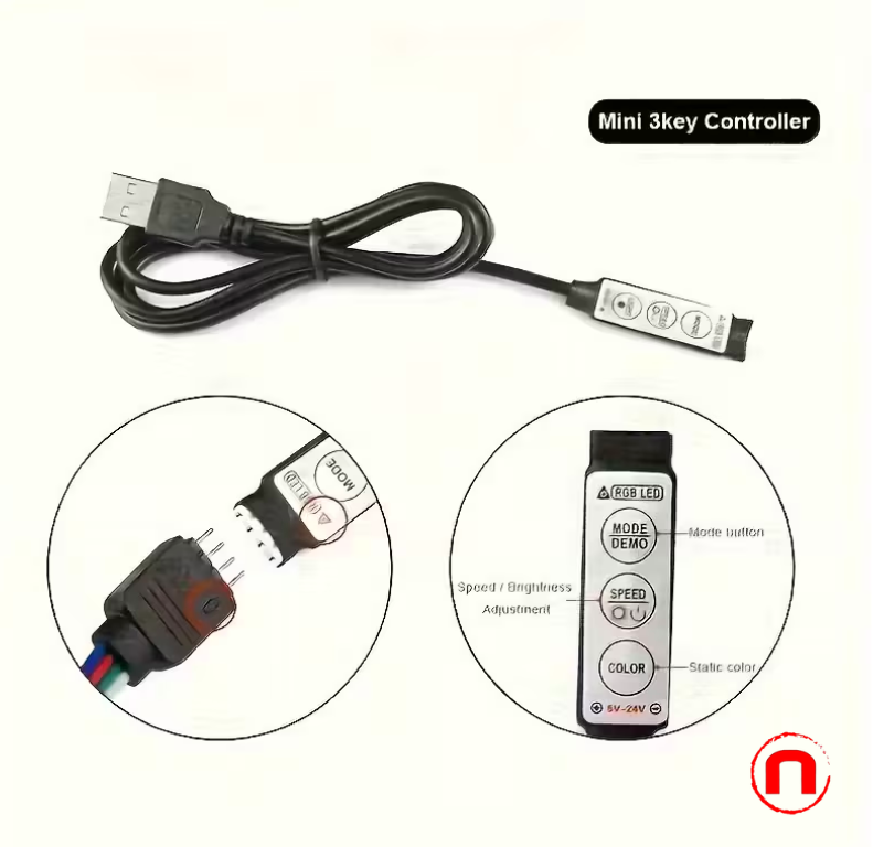 RGB USB Multi-Control LED Light Strips with Dynamic Color Synchronization
