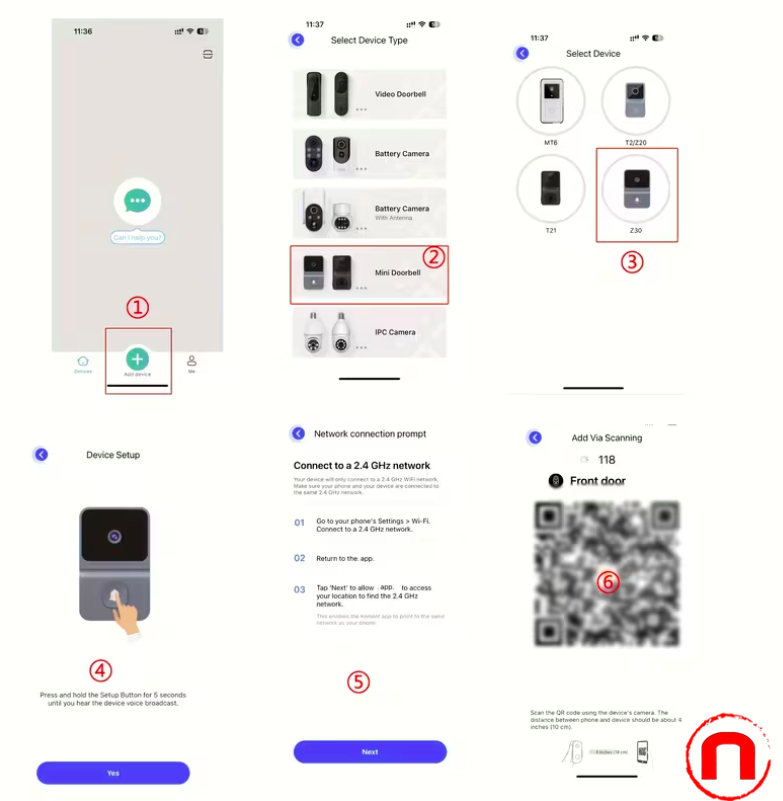 1 ud. (batería incorporada) Timbre inteligente WIFI