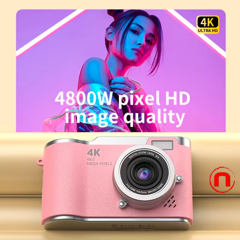 Pink 4K HD Digital Camera