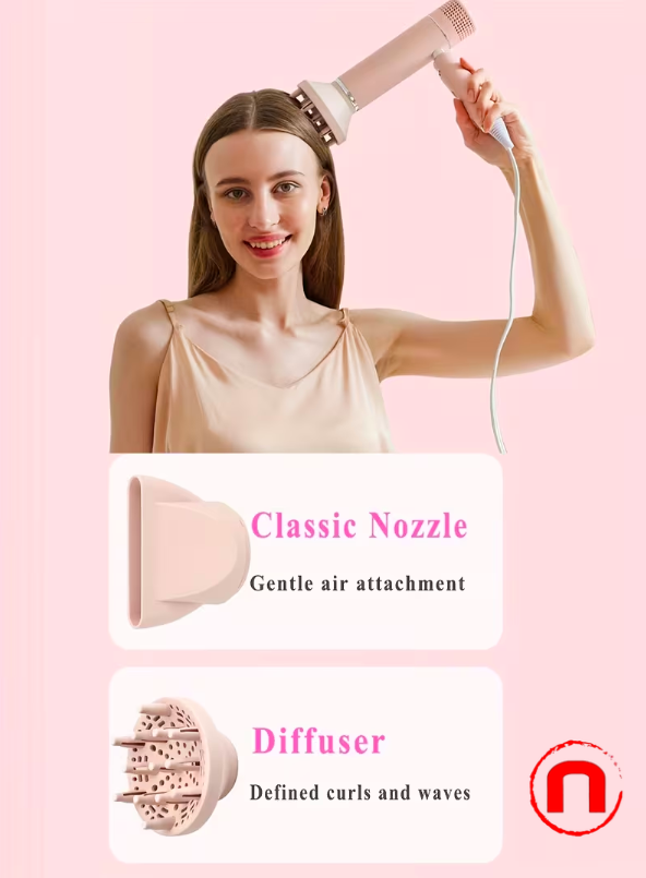 Foldable Hair Dryer with Diffuser for Curly Hair
