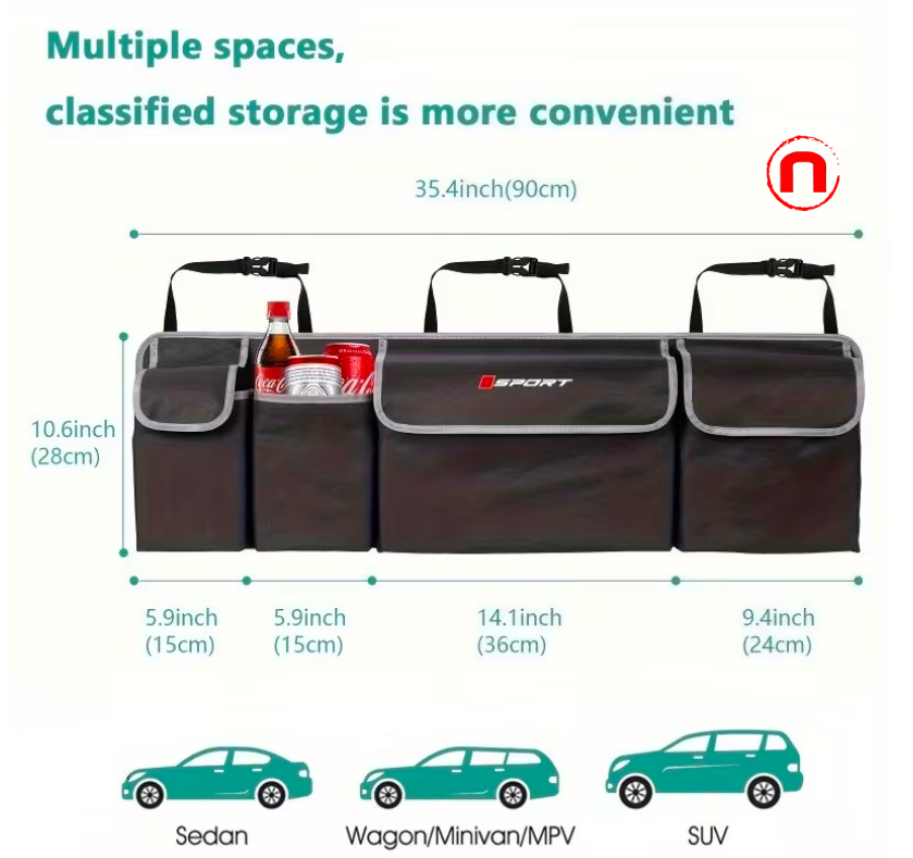Bolsa organizadora plegable Oxford para el asiento trasero