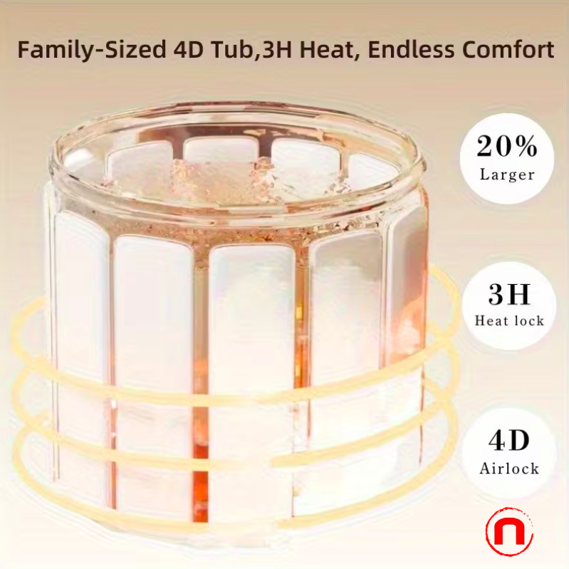 XL Deep Immersion Bathtub with 130 Gallon Capacity