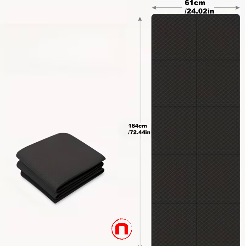 1 alfombrilla de correr negra grande plegable