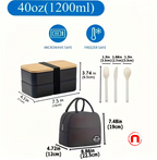 Double Layer Japanese Style Lunch Box with Thermal Bag