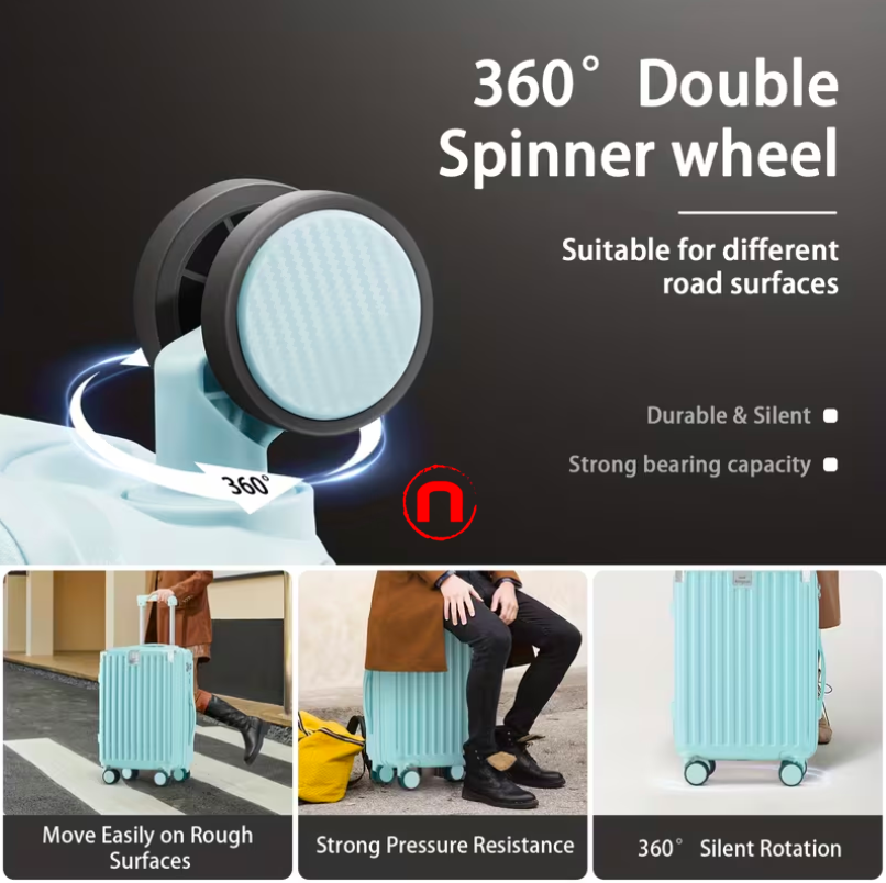 14+20 Inch Two-Piece Hardside Suitcase