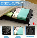 2 metal under-bed storage organizers with wheels and lid