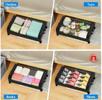 2 metal under-bed storage organizers with wheels and lid