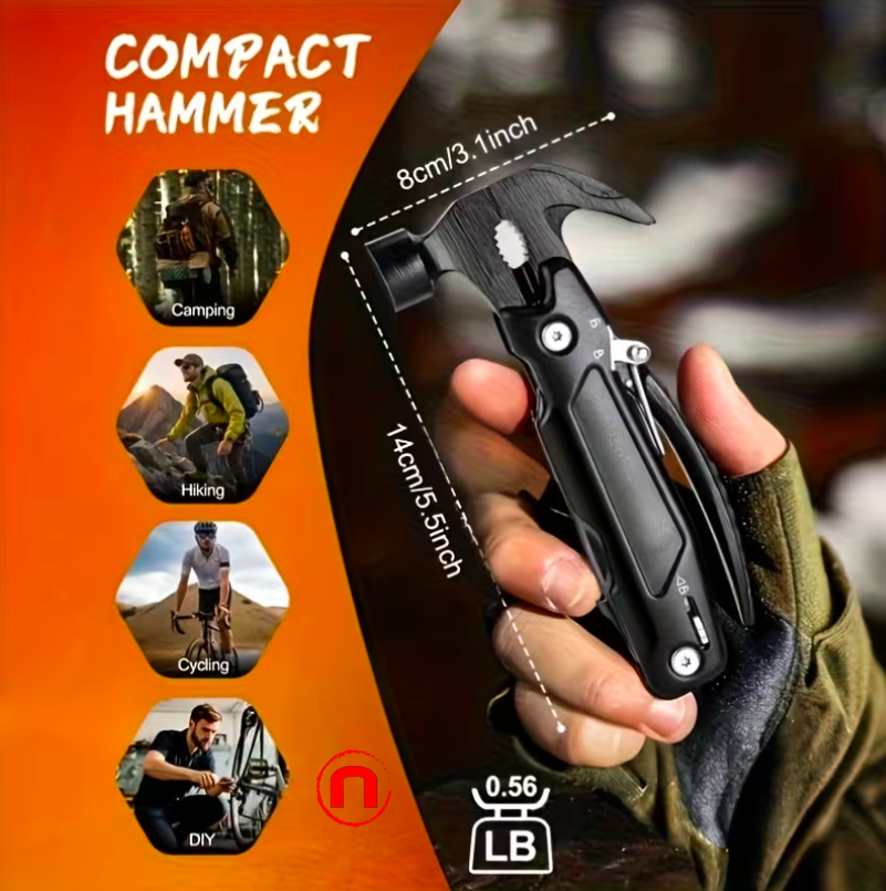 1 piece, 12-in-1 multi-purpose hammer