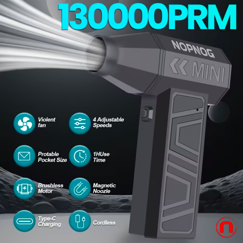 Ventilador turbo ajustable de 4 velocidades