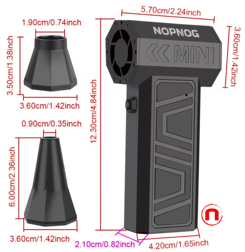 Ventilador turbo ajustable de 4 velocidades