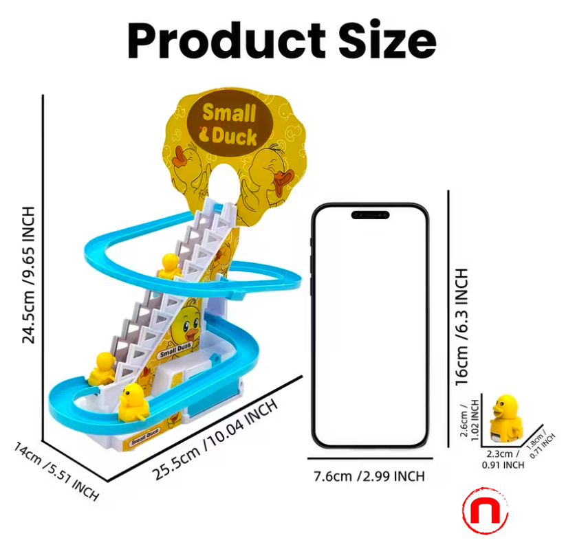 Electric yellow duck toy with slide