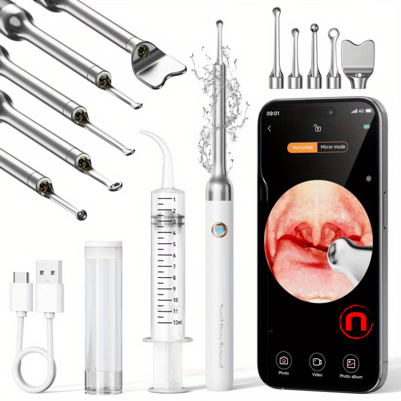 Smart kit for the visual removal of tonsil stones