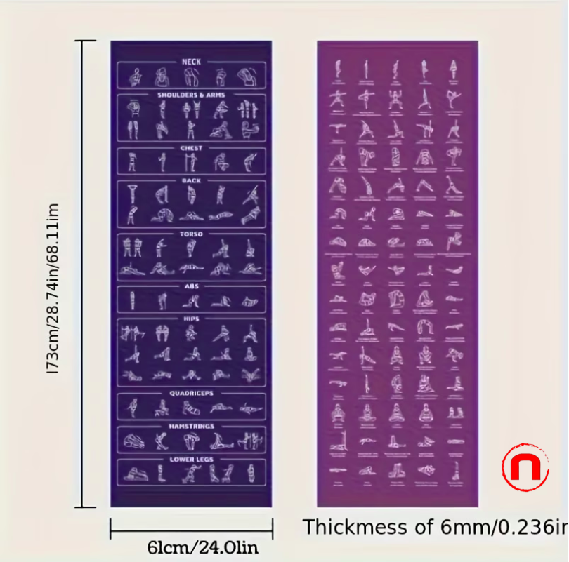 Yoga Mat with Pose Design