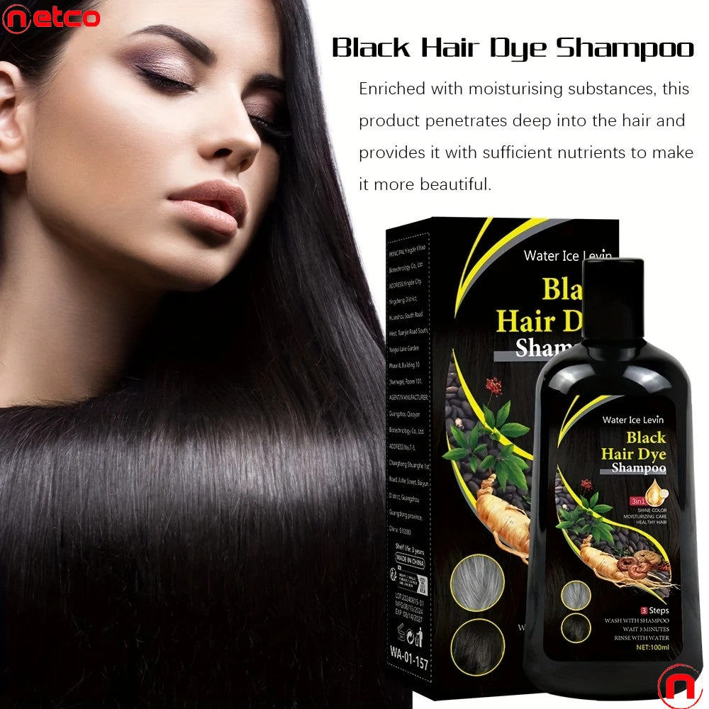 Water Ice Levin Black Hair Dye Shampoo