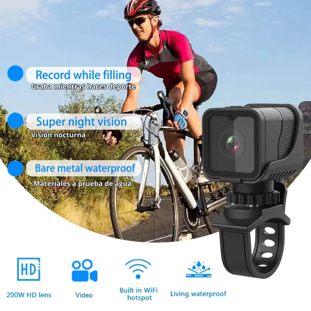 📸🏍️ 1080P HD Mini Action Camera with WiFi & Waterproof Design 🌧️🚴