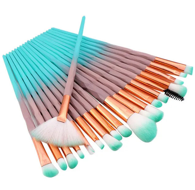 Juego de 20 brochas de maquillaje cosméticas para ojos y labios