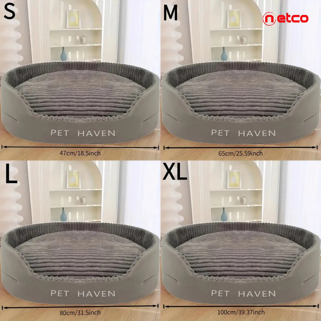 Oval Plush Pet Bed: XL Comfort for Your Furry King or Queen