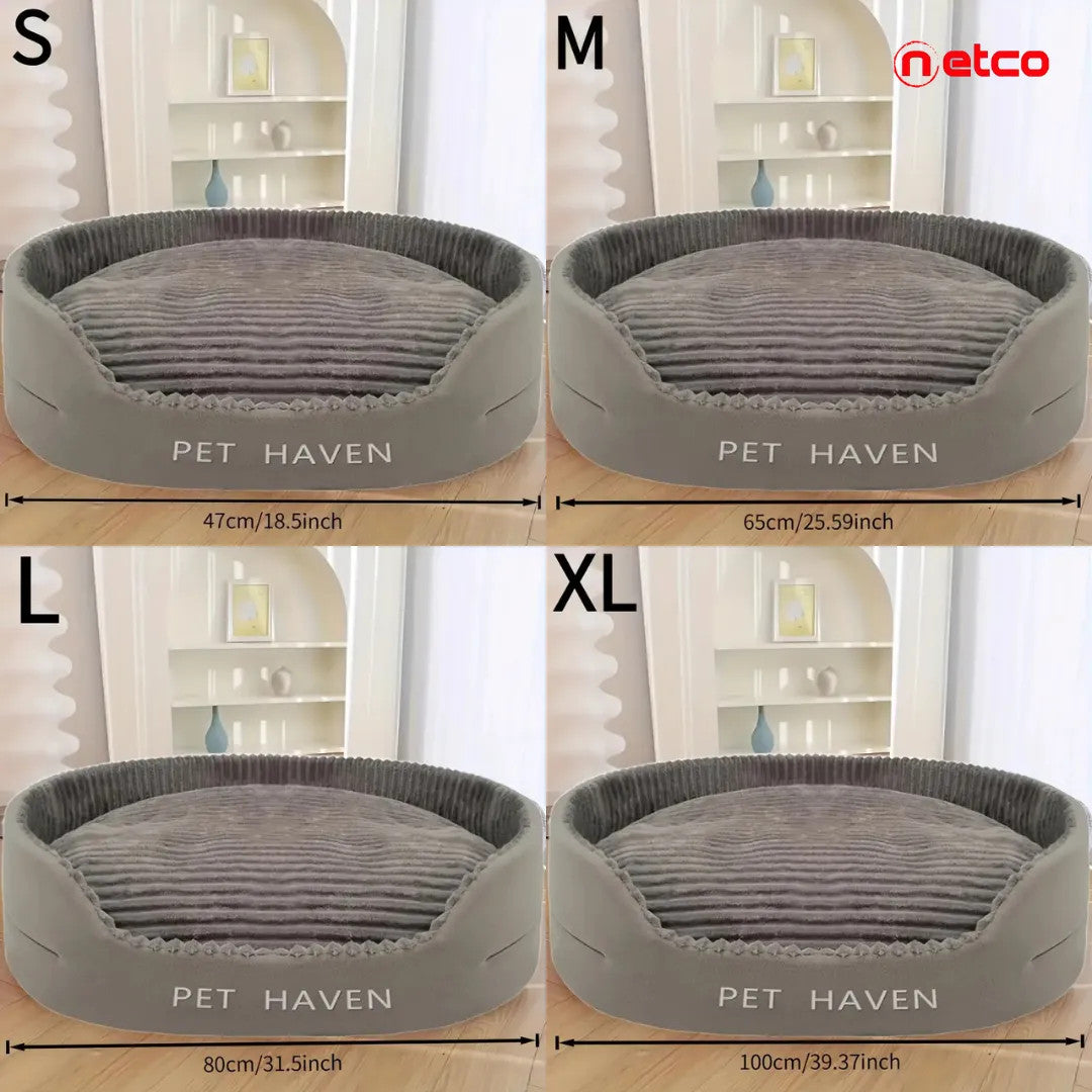 Oval Plush Pet Bed: XL Comfort for Your Furry King or Queen