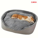 Oval Plush Pet Bed: XL Comfort for Your Furry King or Queen